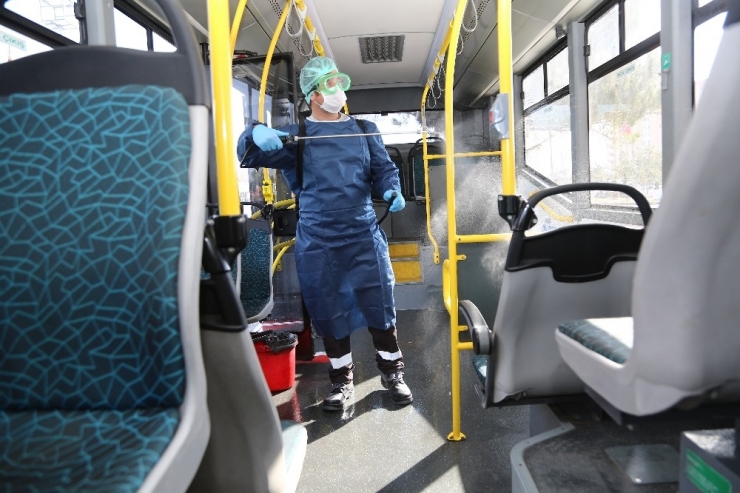 Sivas’ta Halk Otobüslerinde Virüs Önlemi