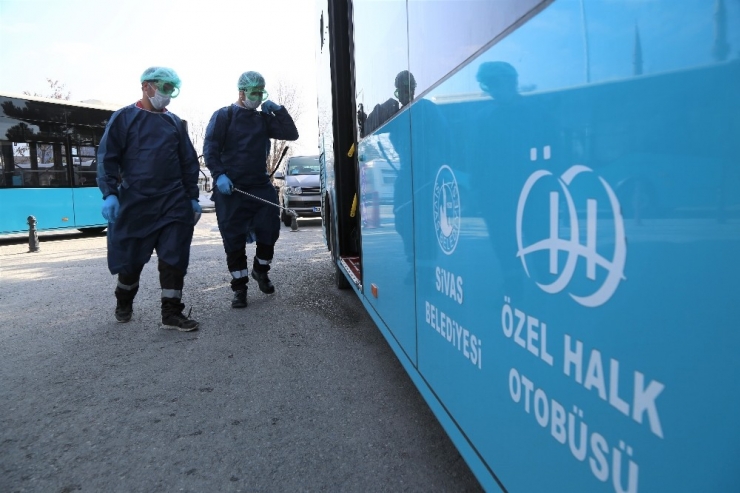 Sivas’ta Halk Otobüslerinde Virüs Önlemi