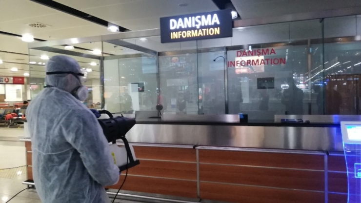Sabiha Gökçen Havalimanı Dezenfekte Edildi
