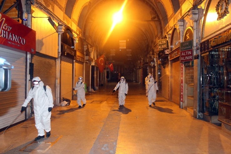 Tarihi Kapalıçarşı Koronavirüsüne Karşı Dezenfekte Edildi