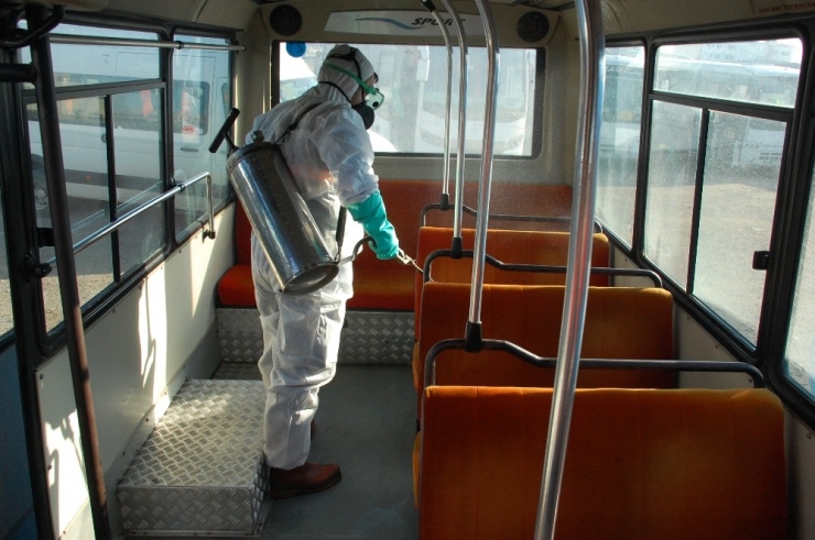 Keşan’da Toplu Taşıma Araçları Dezenfekte Ediliyor