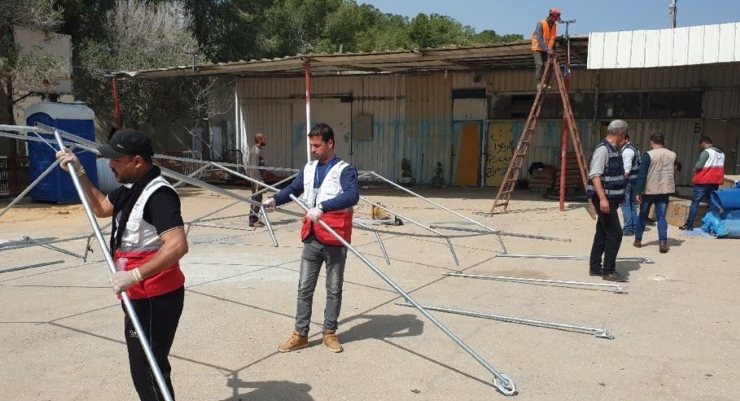 Mısır İle Gazze Sınırına Korona Virüse Karşı Sahra Hastanesi Kuruldu