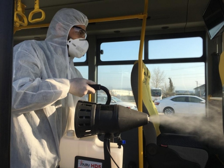 Bursa’da Şehir İçi Otobüslerine Korona Önlemi