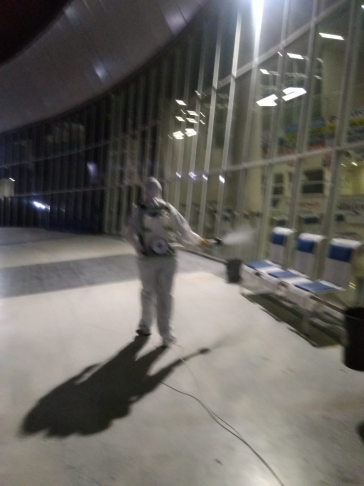 Burdur Otogarında Dezenfekte Çalışması