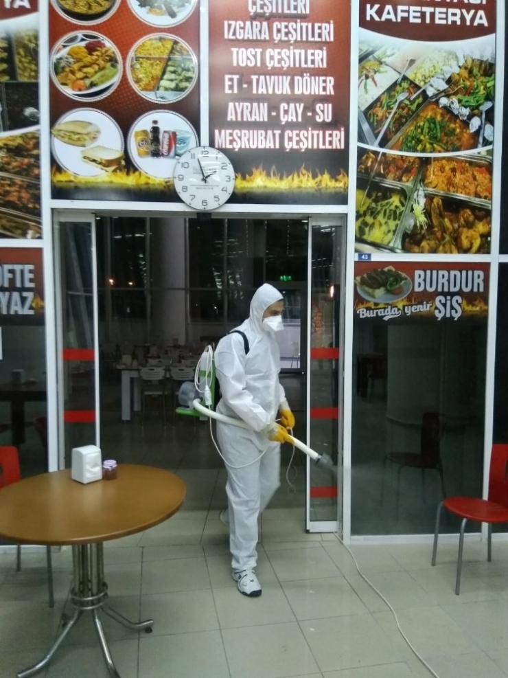 Burdur Otogarında Dezenfekte Çalışması