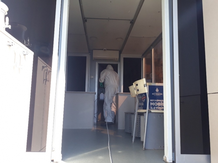 Korona Virüs Karşı Mobil İletişim Araçları Dezenfekte Edildi
