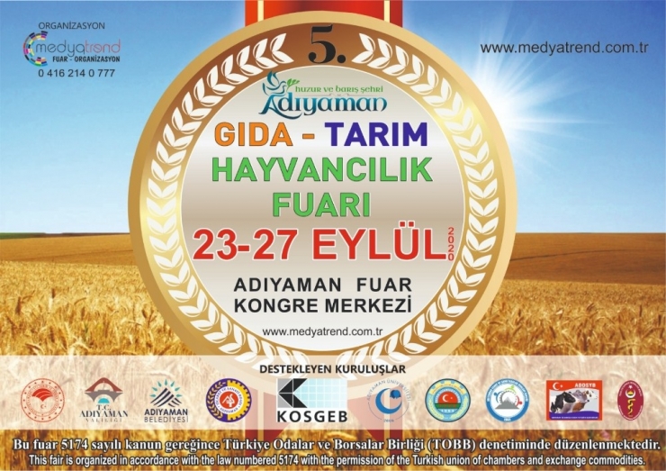Adıyaman Gıda, Tarım Ve Hayvancılık Fuarı Ertelendi