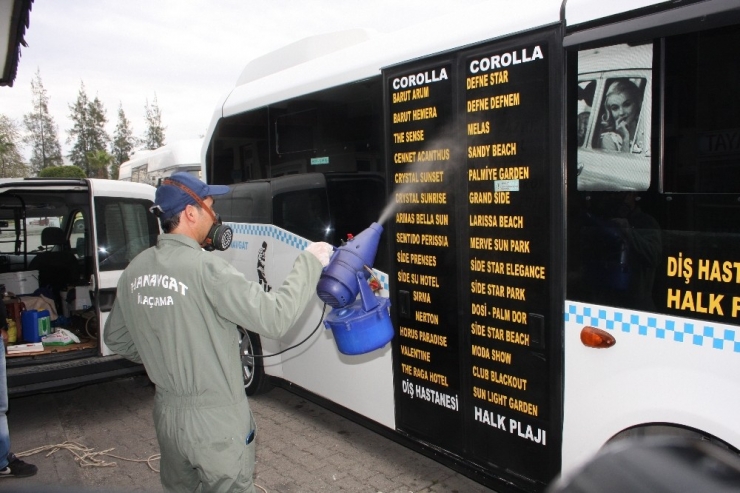 Manavgat’ta Toplu Taşıma Araçlarına Dezenfekte