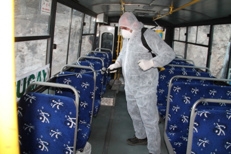 Belediye Otobüsleri Korona Virüse Karşı Dezenfekte Edildi