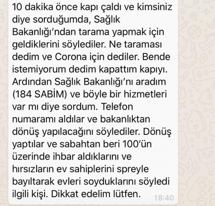 Emniyet Genel Müdürlüğü Korona Virüs Dolandırıcılarına Karşı Uyardı