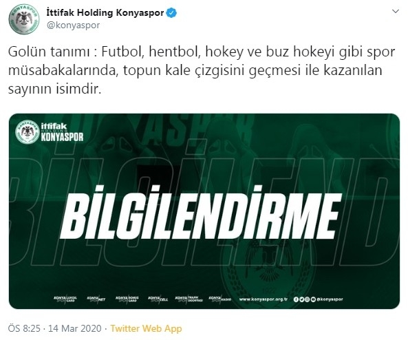 Konyaspor’dan ’Gol’ Göndermesi