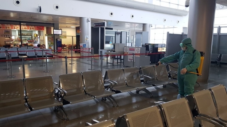 Şerafettin Elçi Havalimanı Dezenfekte Edildi