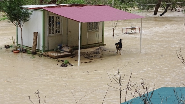 Mersin’de Sel Suları Mahalle Yolunu Kapattı