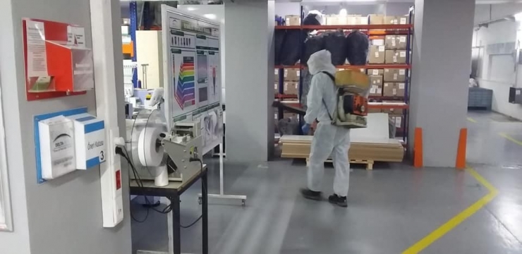 Korona Virüsüne Karşı Fabrika Dezenfekte Edildi
