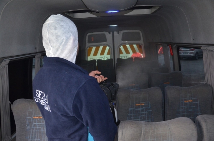 Malatya’da Servis Minibüslerine Dezenfekte