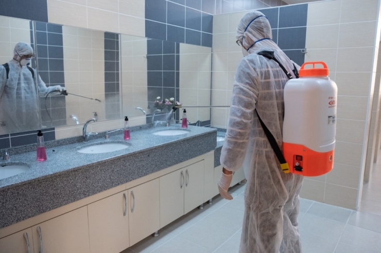 Bşeü’de Korona Virüse Karşı Dezenfeksiyon Çalışması
