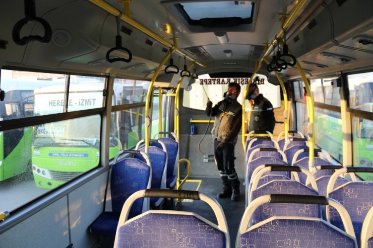 Toplu Taşıma Araçlarında Koronovirüs Temizliği Yapıldı