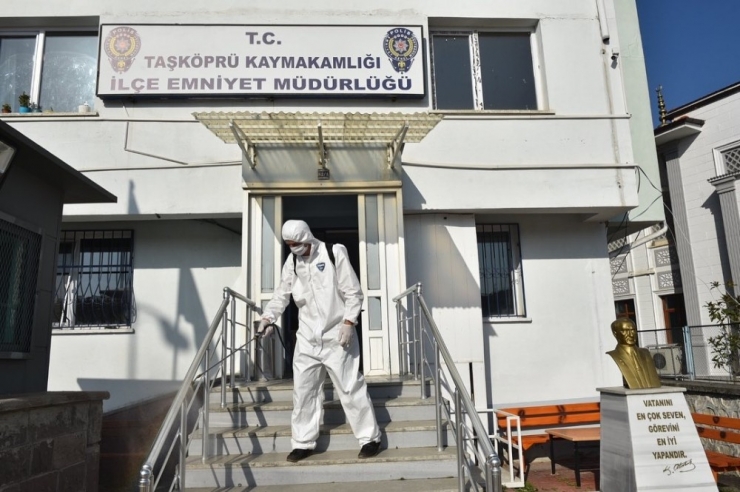 Taşköprü Belediyesi, Dezenfekte Çalışmalarını Sürdürüyor