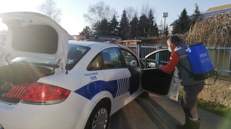 Polis Araçları Dezenfekte Edildi