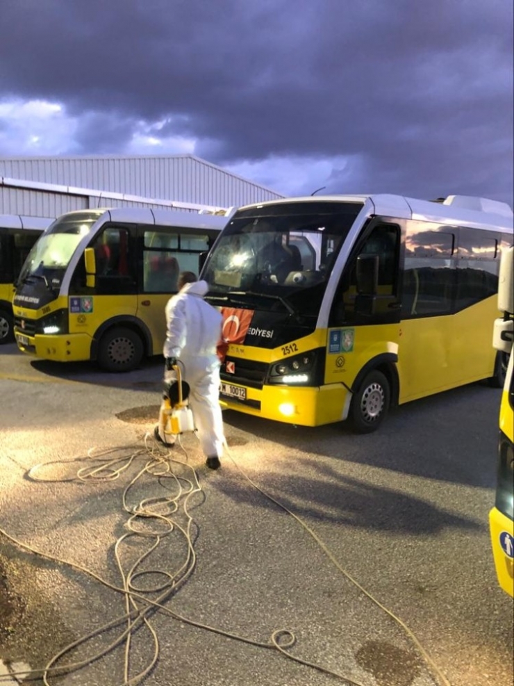 Bursa’da Halk Otobüslerine Koronavirüs Temizliği