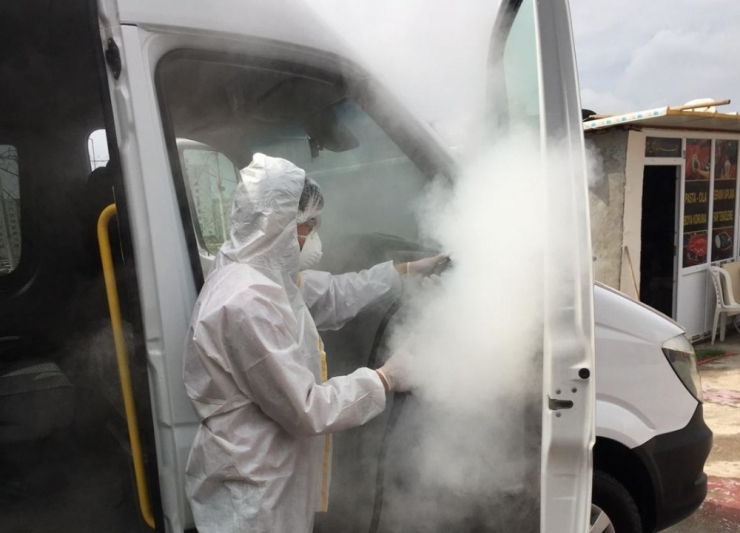 Kahta Minibüsleri Dezenfekte Edildi