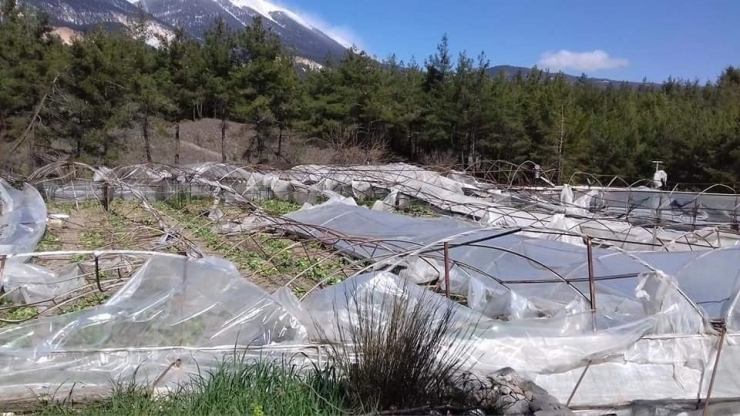 Kaş’ta Hortum Seraları Vurdu