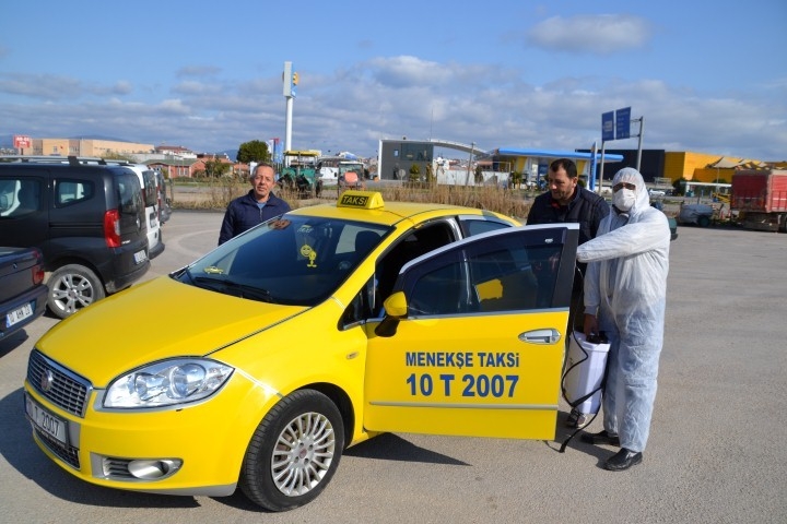 Ticari Taksiler Dezenfekte Edildi