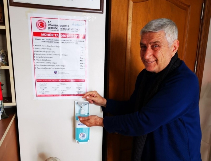 Bayrampaşa’daki Muhtarlıklara Dezenfektan Kutuları Kondu