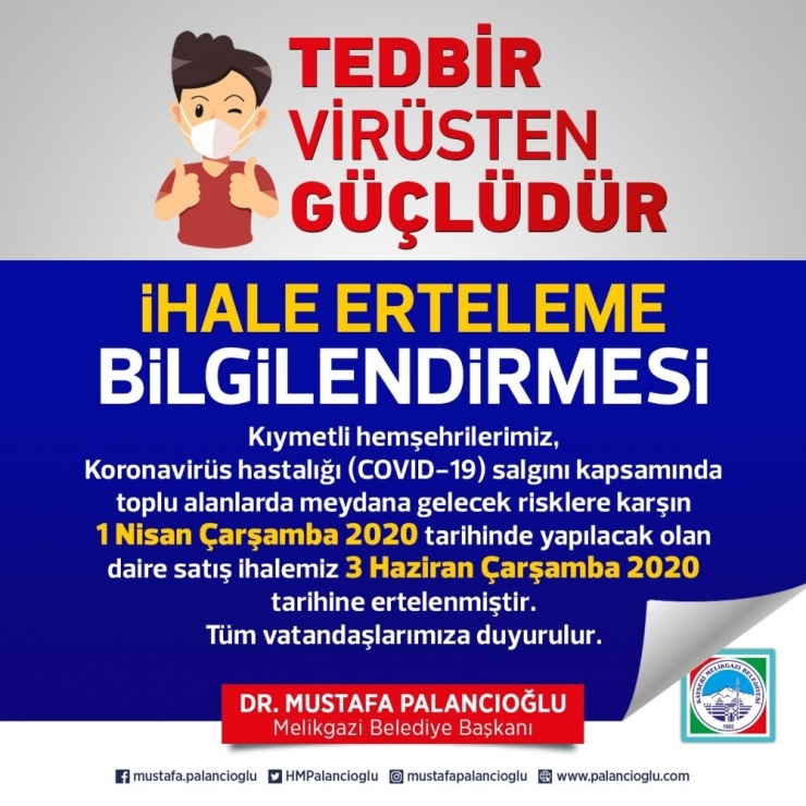 Koronavirüs Önlemi İçin Daire Satış İhalesi Ertelendi