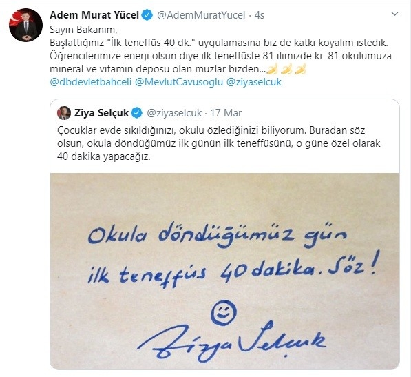 Okulların Açıldığı İlk Gün 81 İlden 81 Okula Alanya Muzu