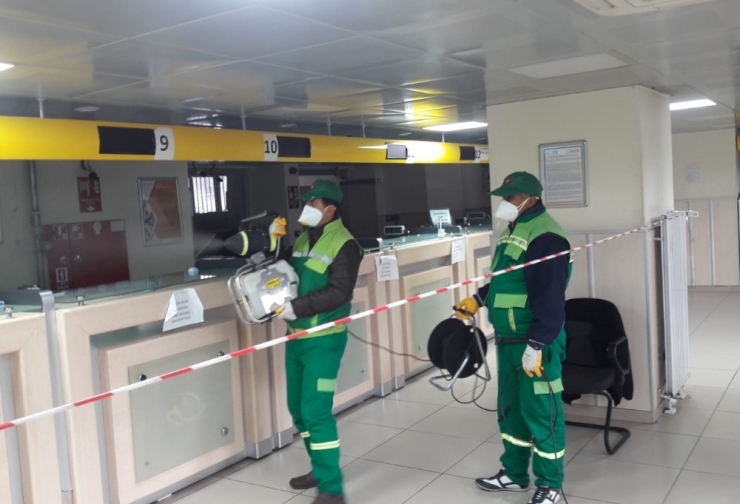 Resmi Kurumlar Korona Virüsüne Karşı Dezenfekte Ediliyor