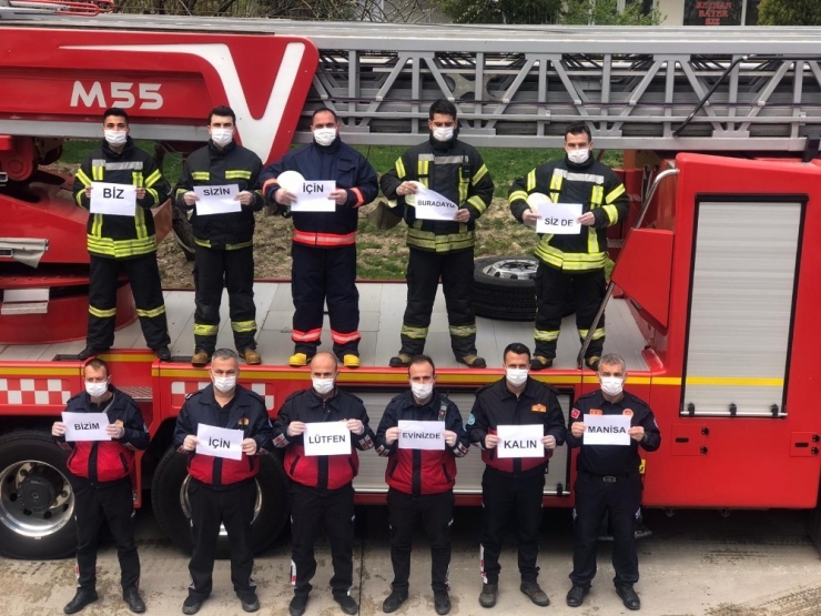 Manisa İtfaiyesinden ’Evinde Kal Manisa’ Çağrısı