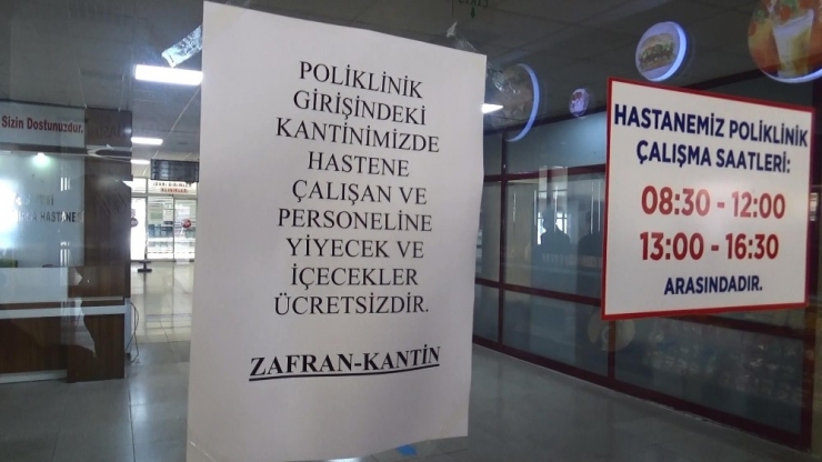 Hastane Kantininde Sağlık Personeline Yiyecek Ve İçecekler 1 Ay Ücretsiz