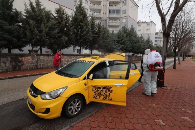 Şahinbey’deki Taksiler Ve Taksi Durakları Dezenfekte Edildi