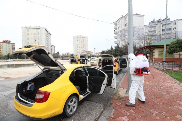 Şahinbey’deki Taksiler Ve Taksi Durakları Dezenfekte Edildi