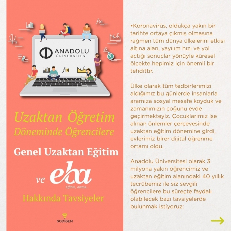 Anadolu Üniversitesi’nden Uzaktan Öğrenim Dönemi Ve Eba Hakkında Tavsiyeler