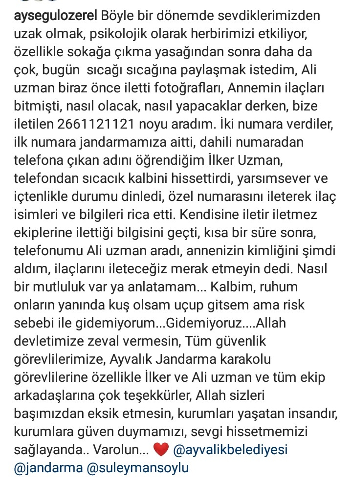 Sokağa Çıkma Yasağı Bulunan Yaşlı Kadının İlaçlarını Jandarma Getirdi