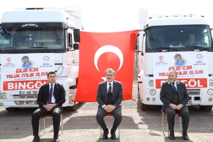 Bingöl’den İdlib’e 12 Tır İnsani Yardım Malzemesi