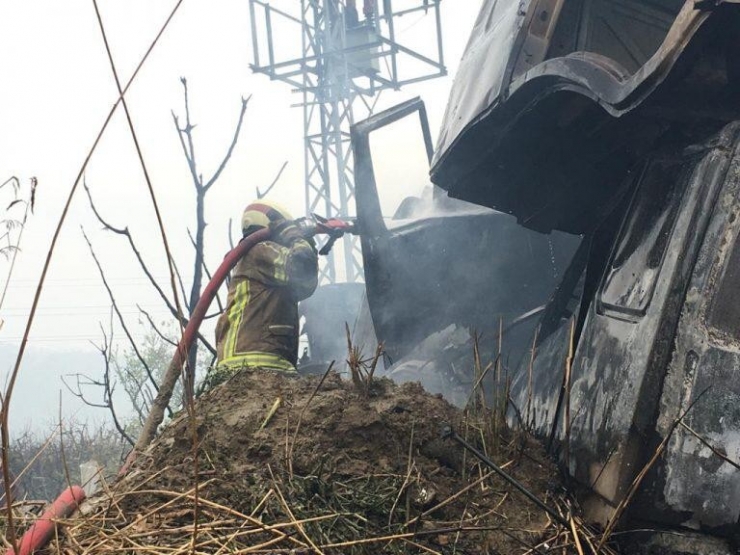 Kamyon Hurdacısında Korkutan Yangın