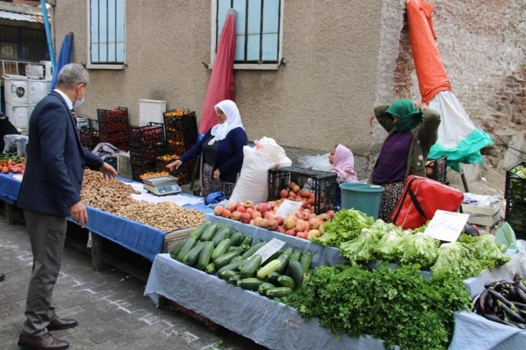 Başkan Kaplan, Pazaryerinde Korona Virüs Önlemlerini Denetledi