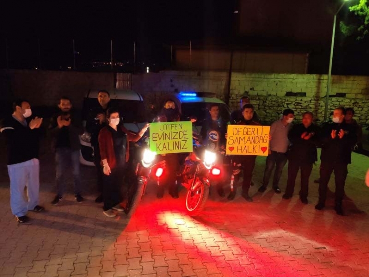 Emniyetten Sağlıkçılara ’Alkışlı Ve Sirenli’ Destek