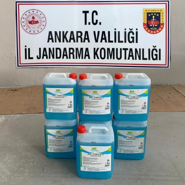 Ankara’da 395 Litre Kaçak Antiseptik Dezenfektan Ele Geçirildi