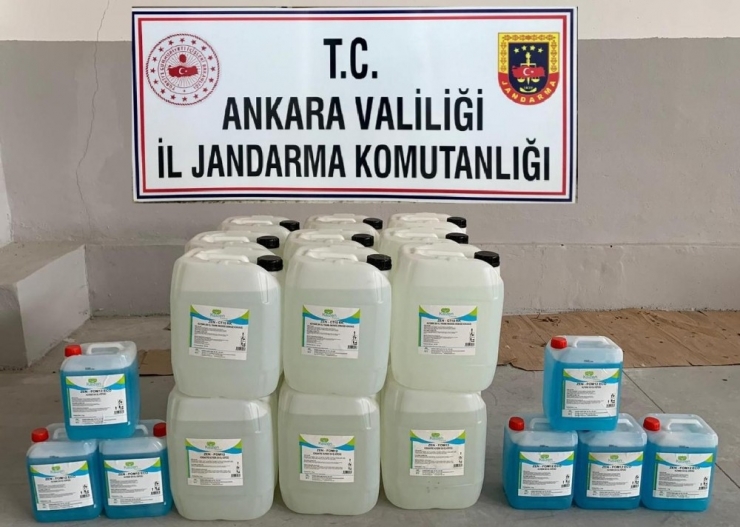 Ankara’da 395 Litre Kaçak Antiseptik Dezenfektan Ele Geçirildi