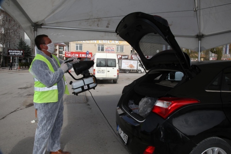 Gölbaşı’nda Araçlara Korona Virüs Dezenfektesi