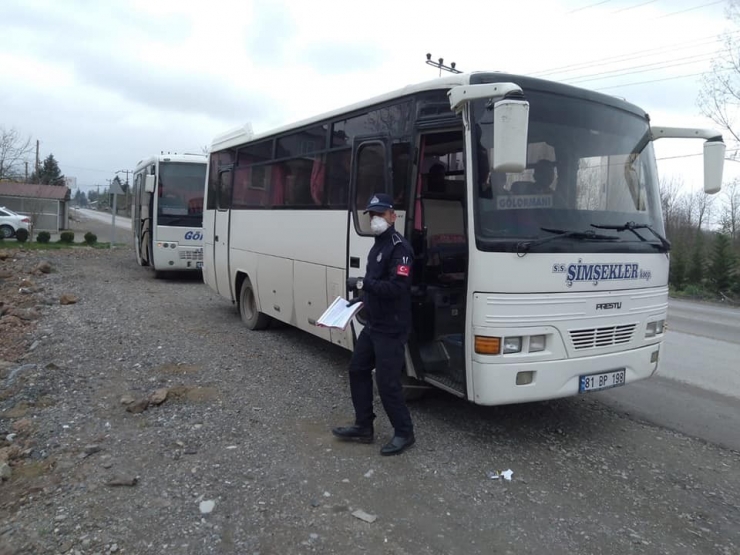 Otobüslerde Korona Virüs Denetimi