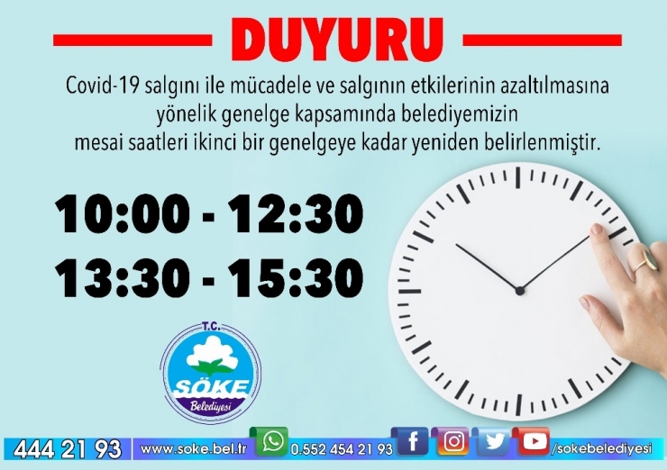 Söke Belediyesi’nde Mesai Saatleri Değişti