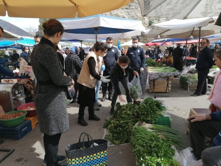 Eğirdir Pazarında Korona Virüs Tedbiri