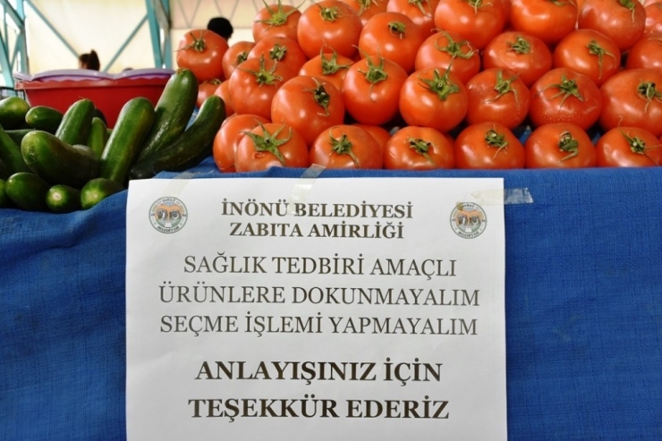 İnönü Kapalı Pazar Yerinde Koronavirüs Önlemleri