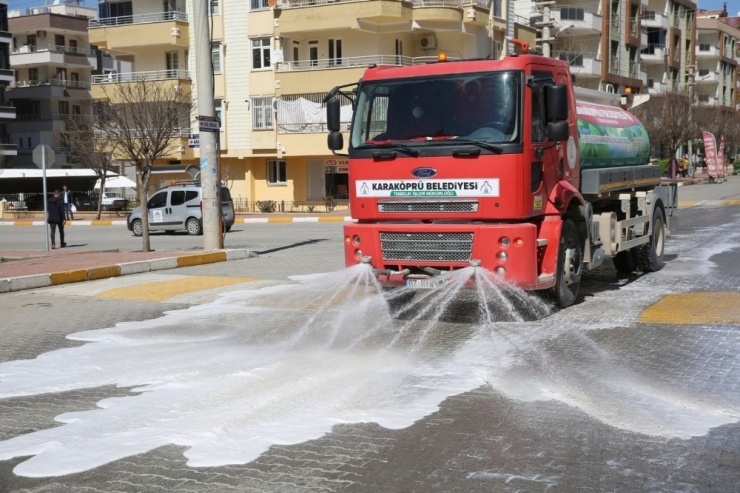 Karaköprü’de Korona Mücadelesinde 60 Ton Dezenfekte Kullanıldı