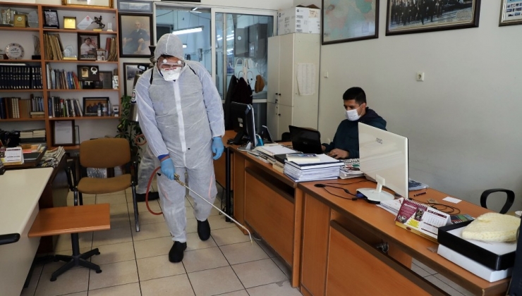 Muğla’daki Gazete Büroları Dezenfekte Edildi